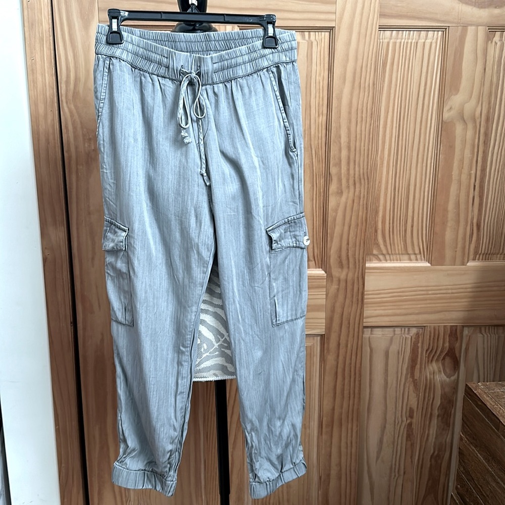 DRESS FORUM GRAY HIGH RISE CARGO JOGGER LARGE NEW NO TAGS